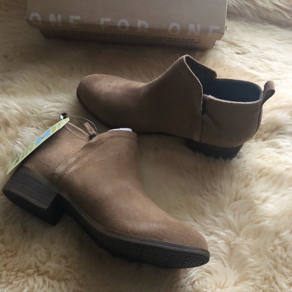 NWT Toms Deia Boots toffee suede wool - Picture 6 of 7